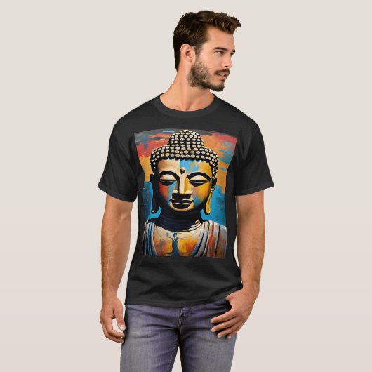 Omarm sereniteit en stijl met ons Boeddhagezicht T-shirt (Voorkant volledig)
