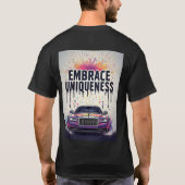 Omarm Uniekheid Luxe Auto Graffiti Kunst T-shirt (Achterkant)
