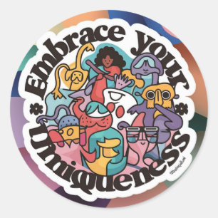 Omarm uw unieke Inspirerend ronde sticke Sticker