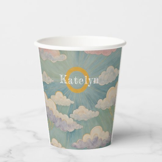 Omarm van de dageraad gepersonaliseerd papieren bekers (Voorkant)