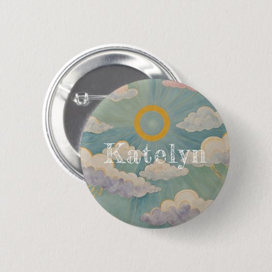 Omarm van de dageraad gepersonaliseerd ronde button 5,7 cm (Voorkant /achterkant)