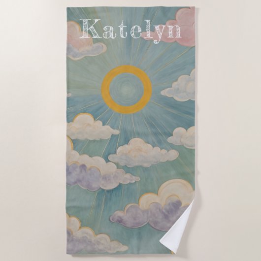 Omarm van de dageraad gepersonaliseerd strandlaken (Voorkant)