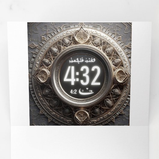 Omarm vasten, iftar, suhoor & Spiritueel reflecter Drieluik Wenskaart (Binnenzijde eerst)