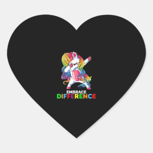 Omarm Verschil Eenhoorn Autisme Bewustzijn Diversi Hart Sticker