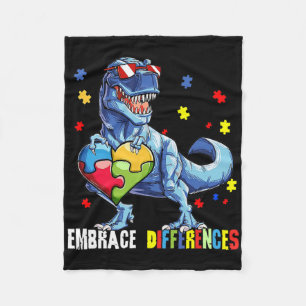 Omarm verschillen ASS spectrum dinosaurus autisme  Fleece Deken