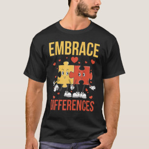 Omarm verschillen, grappige wereld autisme dag puz t-shirt