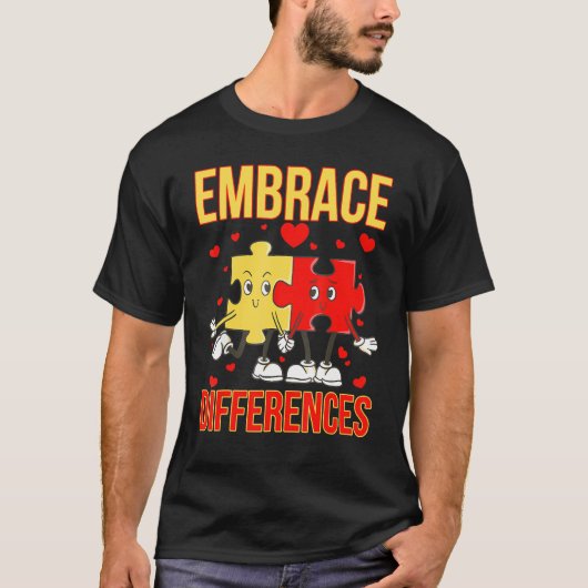 Omarm Verschillen Grappige Wereld Autisme Dag Puzz T-shirt (Voorkant)