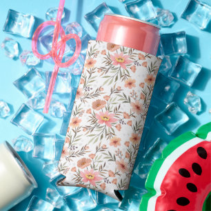 Omarm vreugde: Kleurrijke Boho bloemen Seltzer Blikjeskoeler