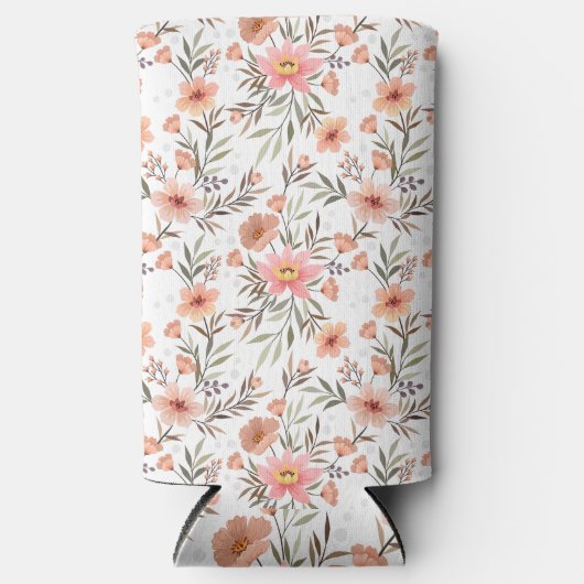 Omarm vreugde: Kleurrijke Boho bloemen Seltzer Blikjeskoeler (Voorkant)