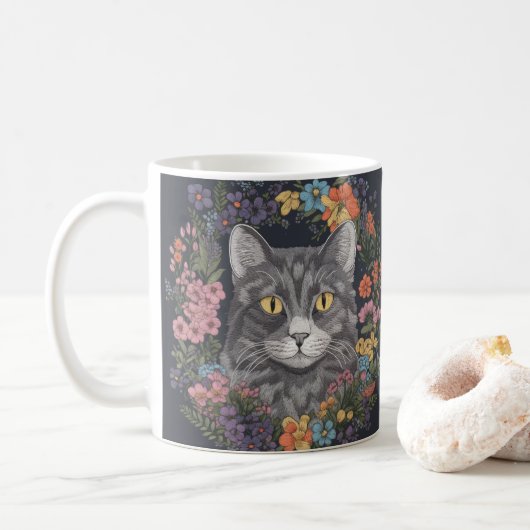 Omarm Whimsy en Cuteness met onze Kat Koffiemok (Met donut)