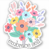 Omarm Zelfpastel Wildbloemen Waterdicht Sticker (Voorkant)