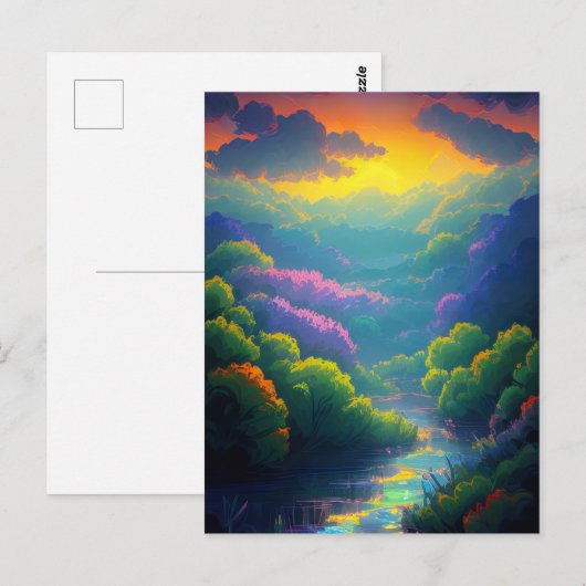 Omarmen van de magie van het bos in de schemering briefkaart (Voorkant / Achterkant)