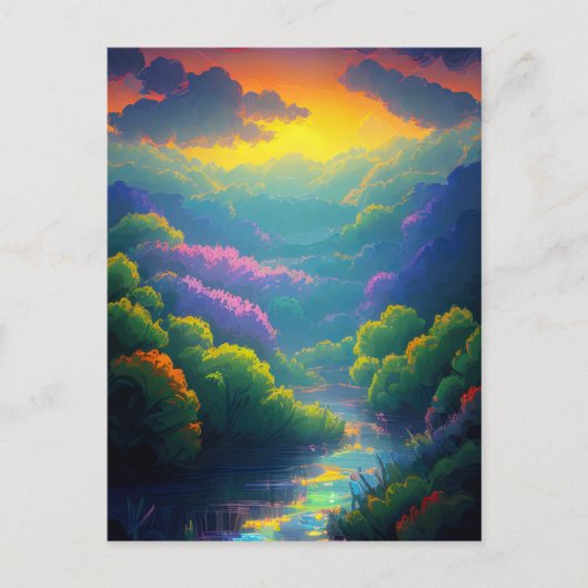 Omarmen van de magie van het bos in de schemering briefkaart (Voorkant)