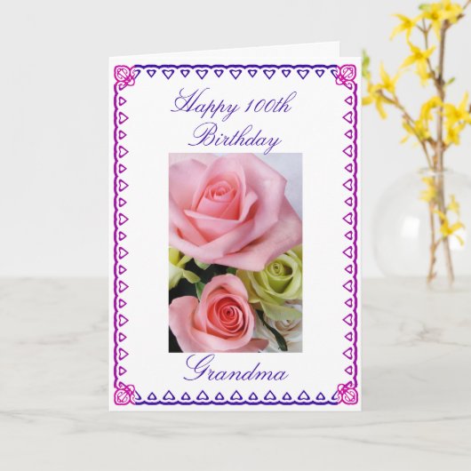 Oma's 100ste verjaardag kaart (Gele Bloem)