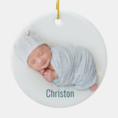 Oma's 1e Kerstmis Foto Ornament (Achterkant)