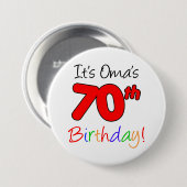 Oma's 70e verjaardag Duitse Button van oma (Voorkant /achterkant)