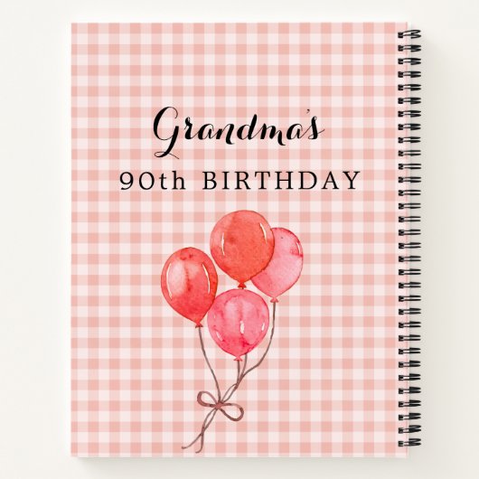 Oma's 90ste verjaardag notitieboek (Achterkant)