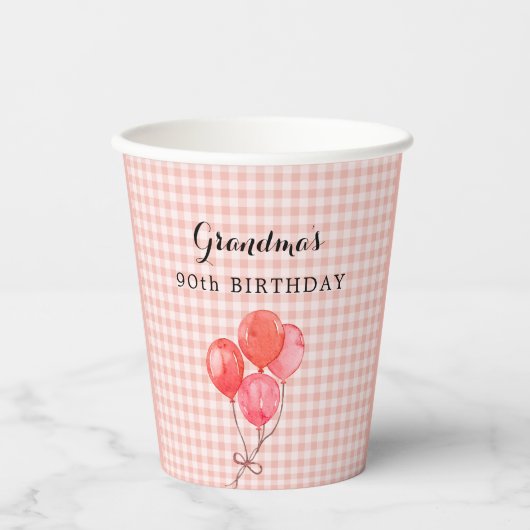 Oma's 90ste verjaardag papieren bekers (Voorkant)