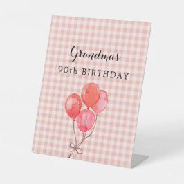 Oma's 90ste verjaardag reclamebord met voetstuk