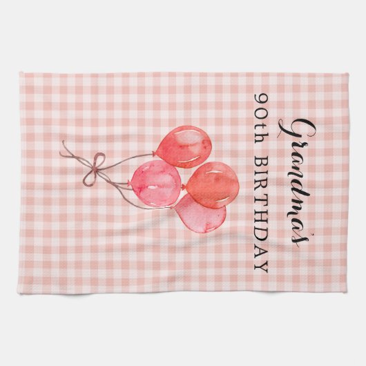 Oma's 90ste verjaardag theedoek (Horizontaal)