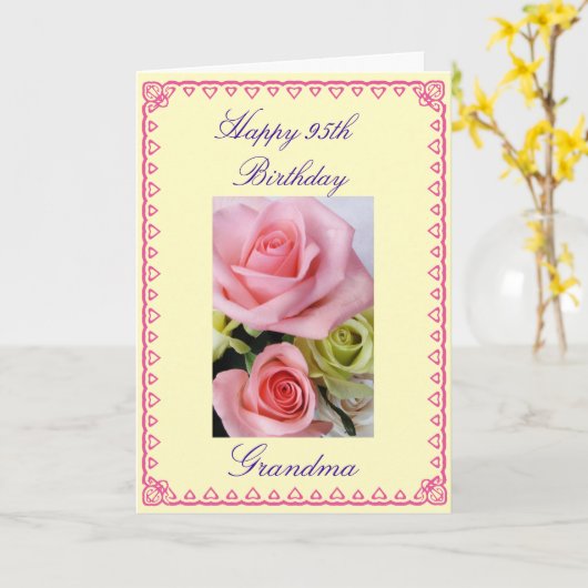 Oma's 95ste verjaardag kaart (Gele Bloem)