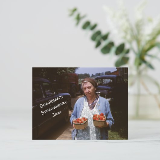 Oma's aardbei Recipe Vers aardbeien Oude aardbeien Briefkaart (Staand voorkant)