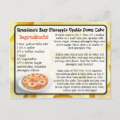 Oma's ananas ondersteboven Cake Recept Kaart (Voorkant)