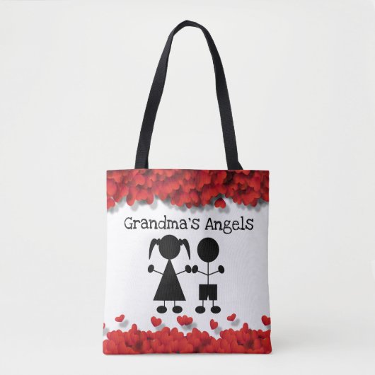 Oma's Angels Kinderen Silhouet Tote Bag (Voorkant)