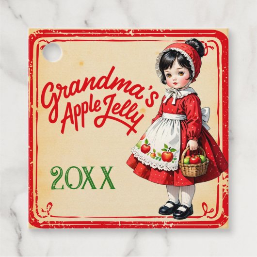 Oma's appelgelei vintage bedankjes labels (Voorkant)