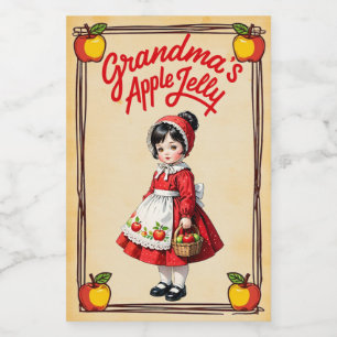 Oma's Appelgelei Vintage Voedselcontainer Etiket