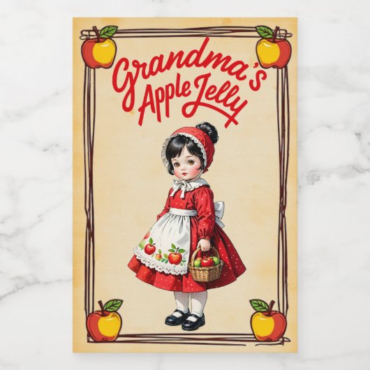 Oma's Apple Jelly  Voedselcontainer Etiket (Enkel label)