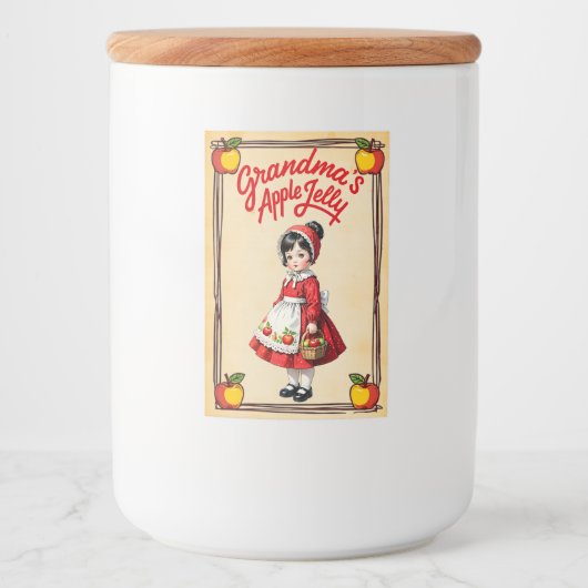Oma's Apple Jelly  Voedselcontainer Etiket (Voorkant)