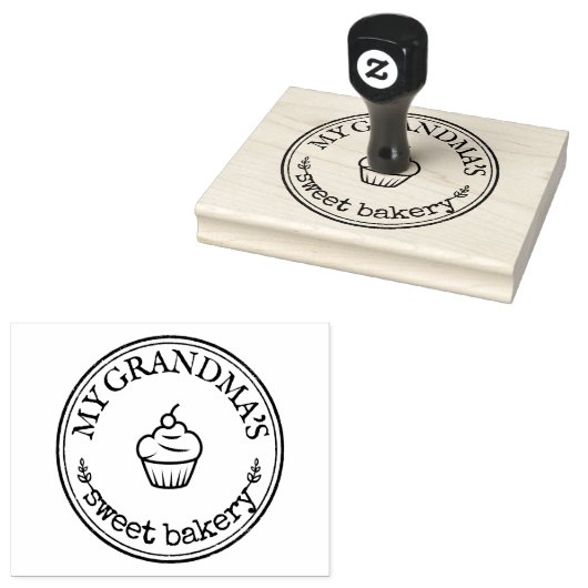 Oma's bakkerij cadeau Zelfgemaakte Logo Custom Rubberstempel (Gestempeld)