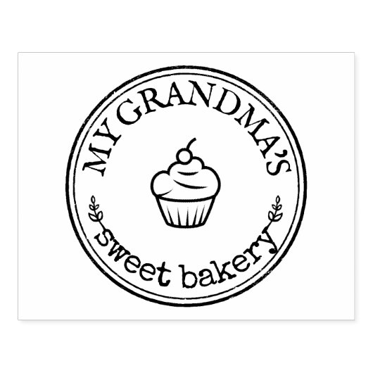 Oma's bakkerij cadeau Zelfgemaakte Logo Custom Rubberstempel (Afrduk)