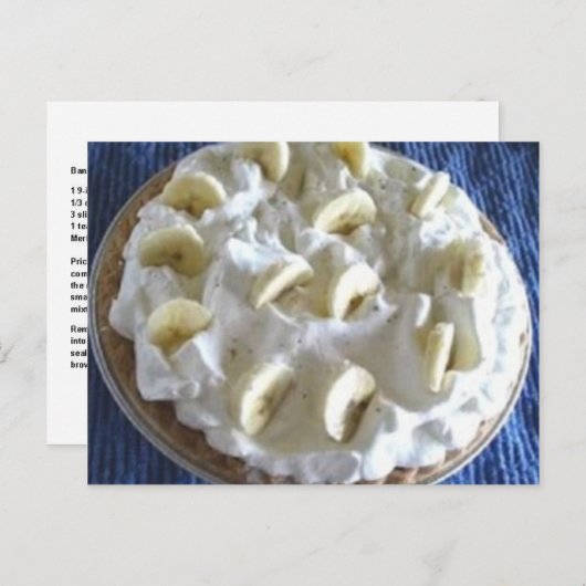 Oma's Banana Cream Pie Recipe Briefkaart (Voorkant / Achterkant)