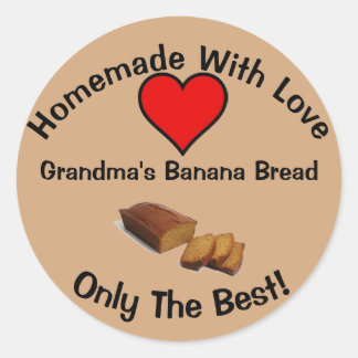 Oma's Bananenbrood Ronde Sticker