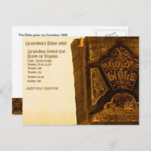 Oma's Bijbel uit 1895 Briefkaart (Voorkant / Achterkant)