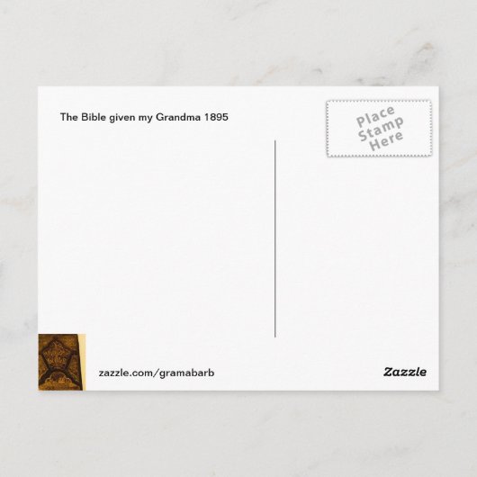 Oma's Bijbel uit 1895 Briefkaart (Achterkant)