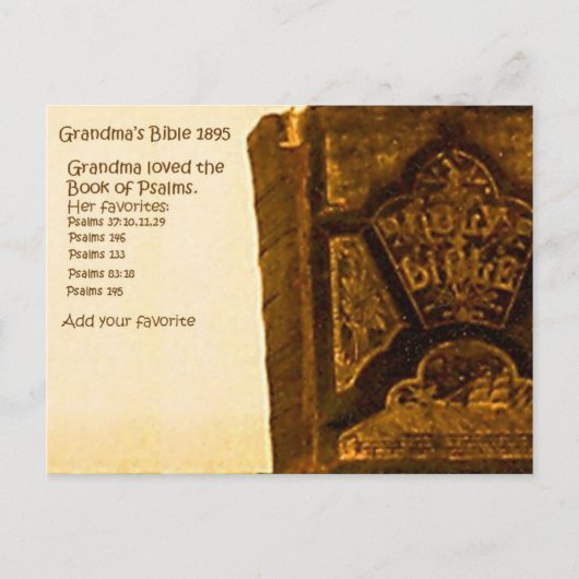 Oma's Bijbel uit 1895 Briefkaart (Voorkant)