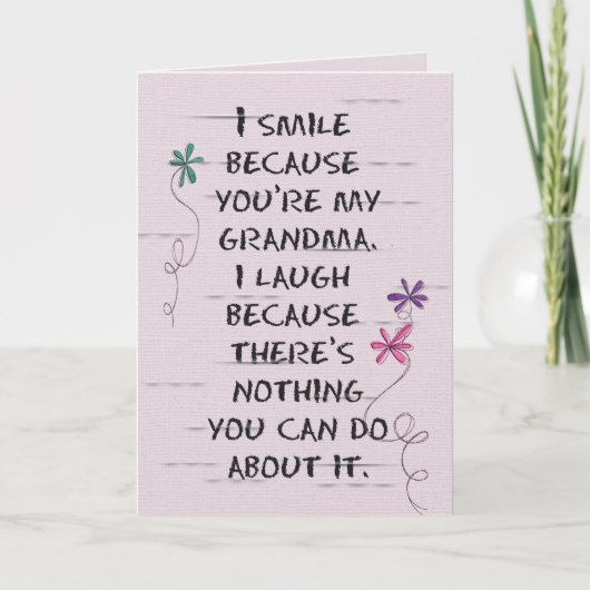 Oma's Birthday met glitter-blokkaart Kaart (Voorkant)