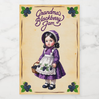 Oma's Blackberry Jam Eten Label Voedselcontainer Etiket