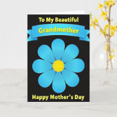 Oma's bloemen embleem kaart (Gele Bloem)