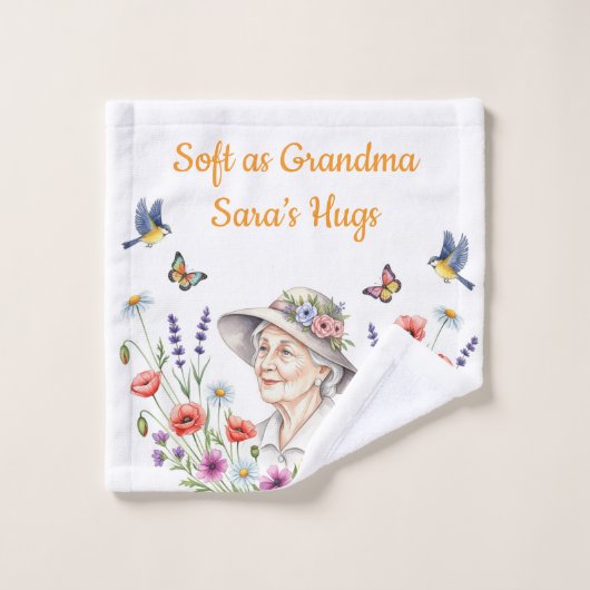 Oma's bloemenbadhanddoek bad handdoek (Wasdoekje)
