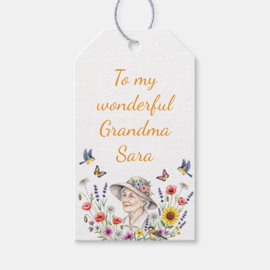 Oma's Bloemengeschenk Labels Cadeaulabel (Voorkant)