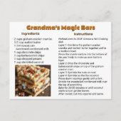 Oma's Chocolade Chip Cookie Bar Recept Kaart (Voorkant)