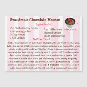 Oma's Chocolate Mousse Recipe Magnetic Card