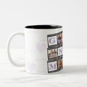 Oma's Coffee Cup gepersonaliseerd met 7 foto's! Tweekleurige Koffiemok (Links)