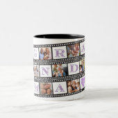 Oma's Coffee Cup gepersonaliseerd met 7 foto's! Tweekleurige Koffiemok (Center)