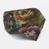 Oma's comfortabele vintage bloemendoppkit stropdas (Opgerold)