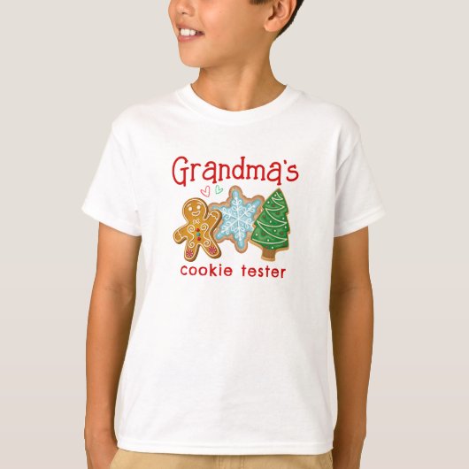 Oma's Cookie Tester Grappig Kerstkoekje T-shirt (Voorkant)